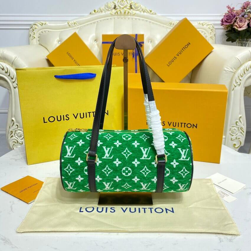 Louis Vuitton Monogram Jacquard Velvet Papillon Bag M46206 Green
