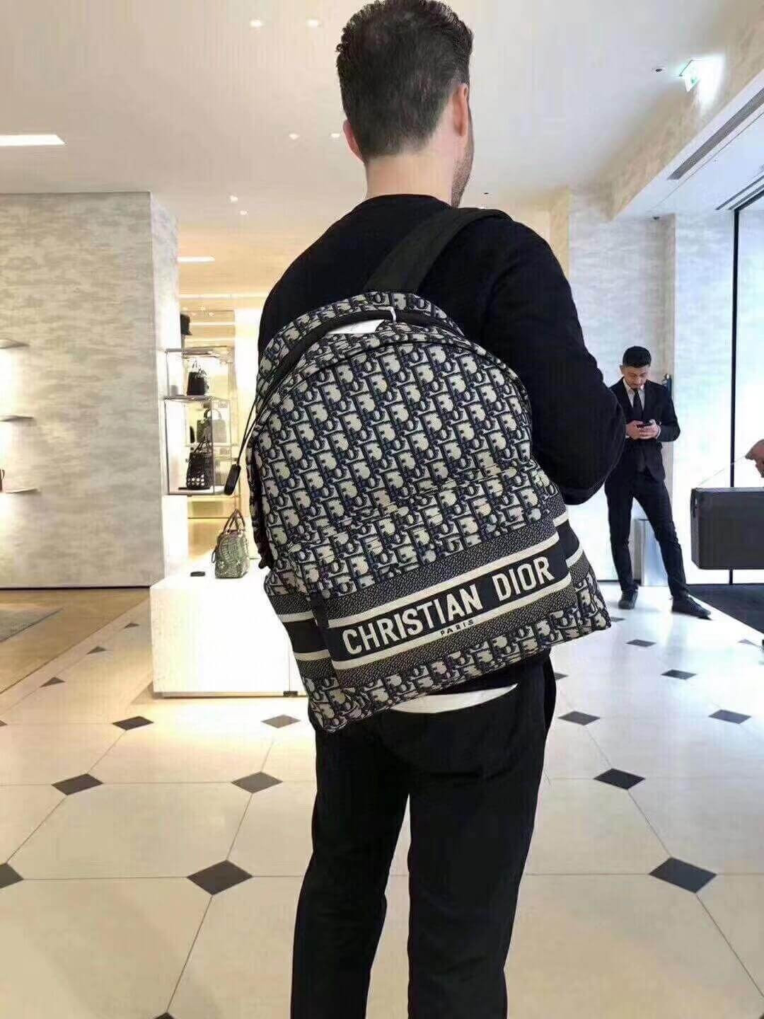 Christian Dior Oblique Jacquard Diortravel Backpack M6104