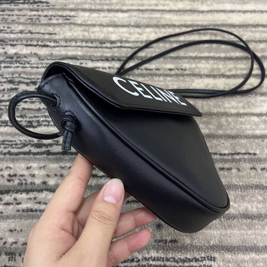 Celine Triangle Bag In Smooth Calfskin With Celine Print 195903