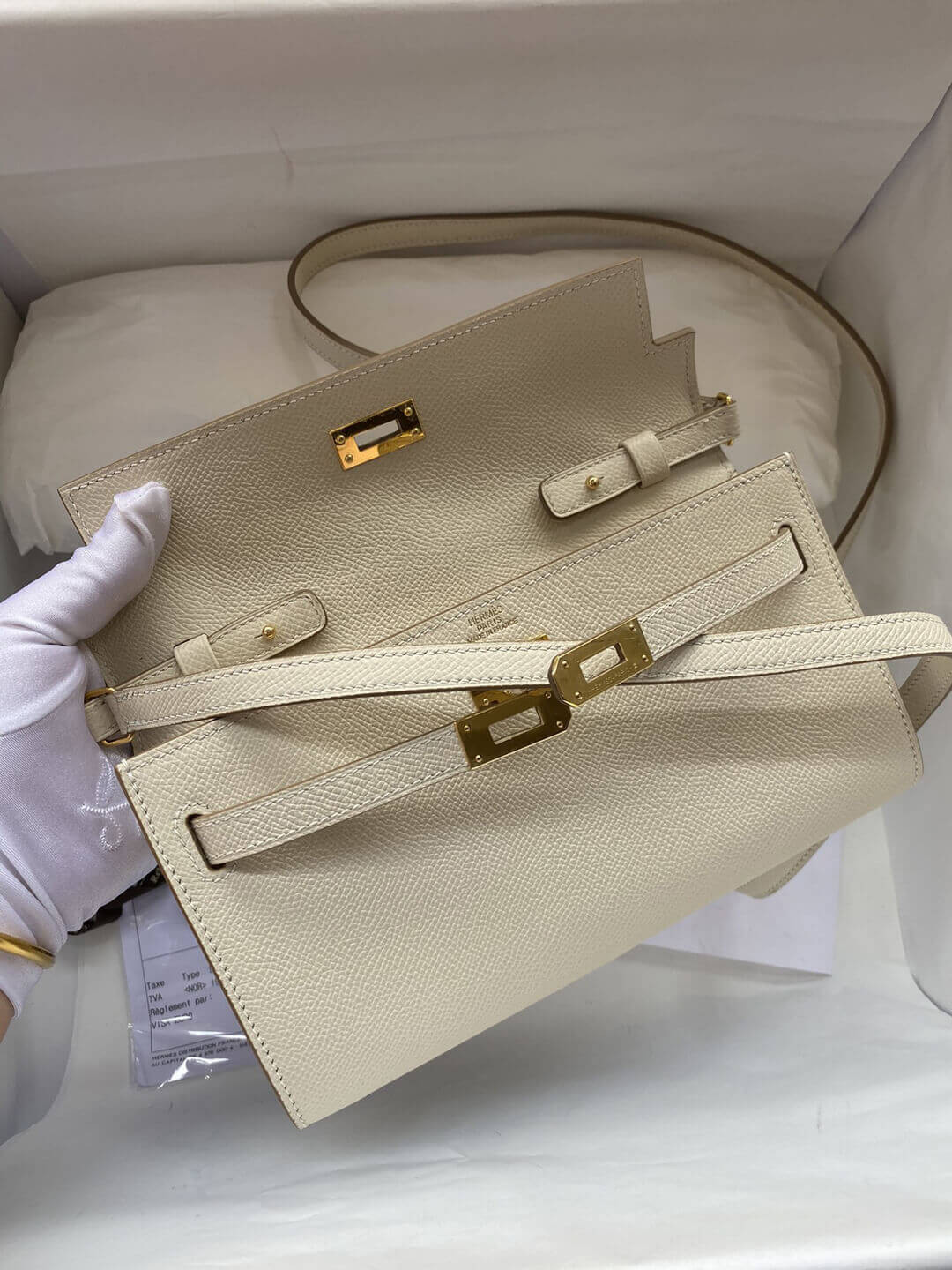 Hermes Kelly Wallet to Go Woc 499041 Off-White