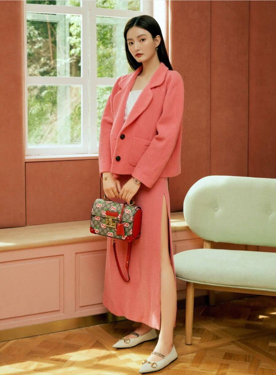 Gucci GG Apple Print Padlock Shoulder Bag 603221