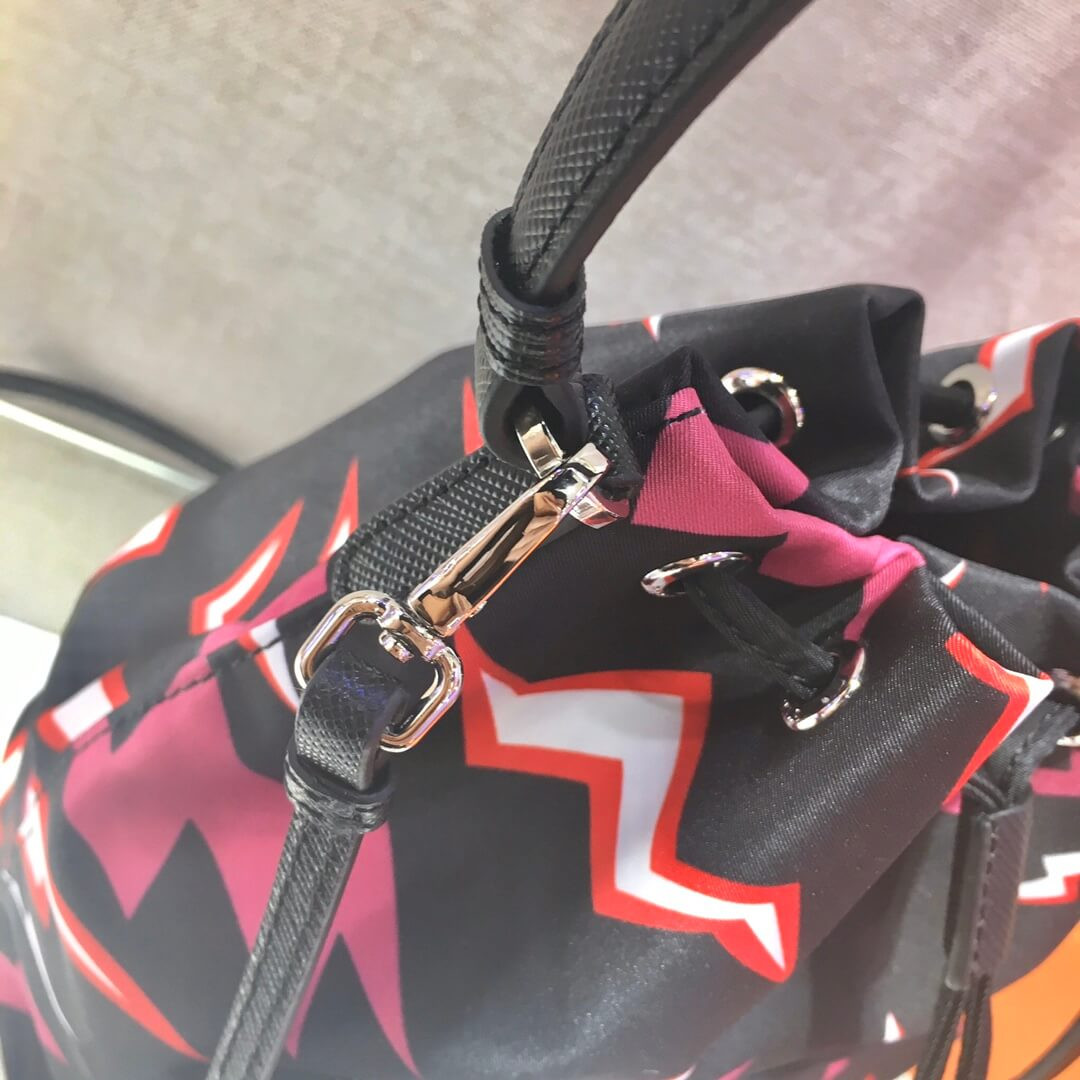 Prada Lightning Print Nylon Shoulder Bag 1BH038