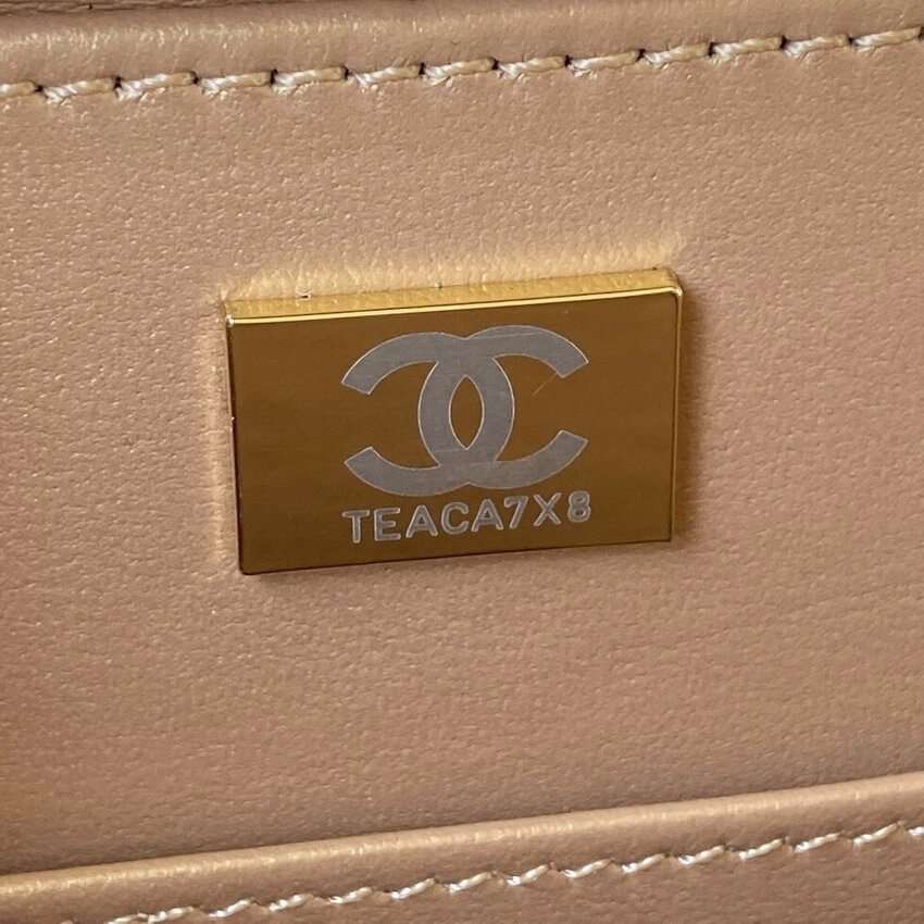 Chanel Gold Vanity Case in Lambskin Style AS2900