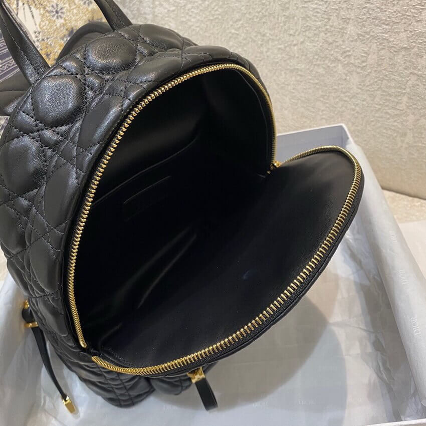 Christian Dior Black Cannage Lambskin Small Backpack M9221