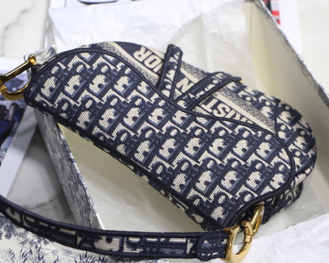 Christian Dior Saddle Denim Canvas Bag M0446