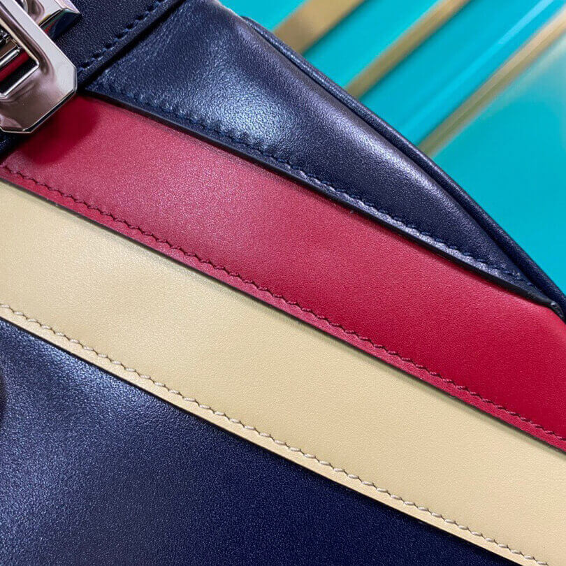 Gucci Zumi Smooth Leather  With Stripes Small Top Handle Bag 569712