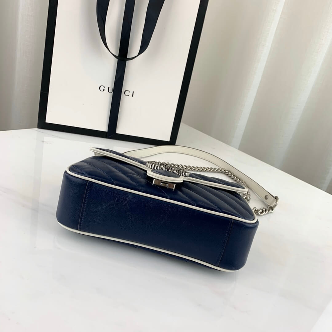 Gucci GG Marmont Matelassé Mini Bag 446744 Blue