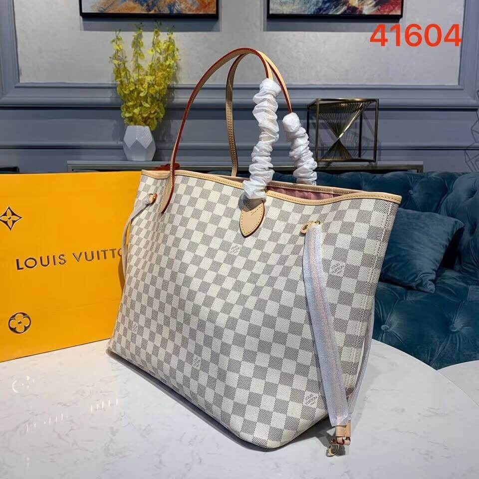 Louis Vuitton Damier Azur Canvas Neverfull GM N41604 Pink