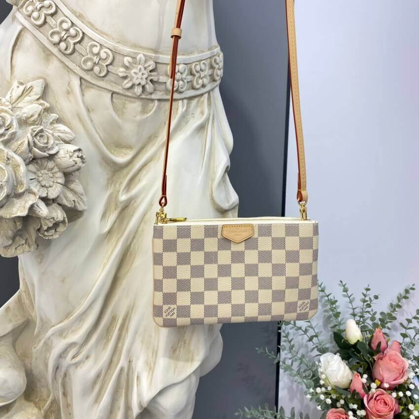 Louis Vuitton Damier Azur Double Zip Pochette N60460
