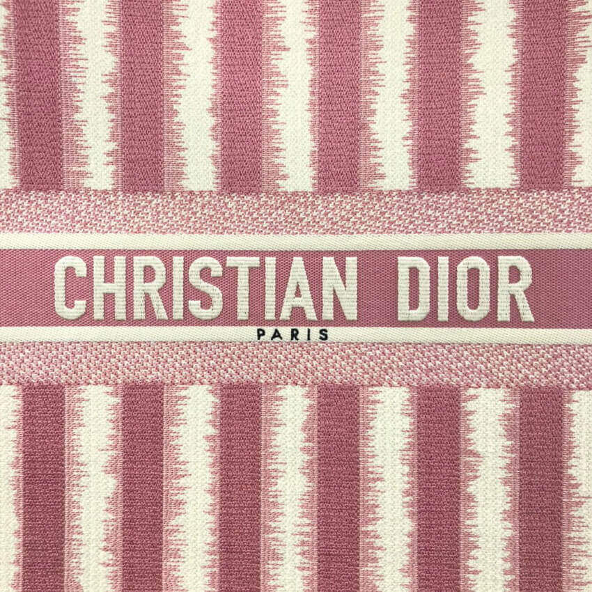 Dior Book Tote Pink D-Stripes Embroidery M1286