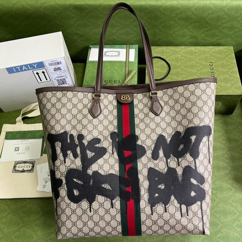 Balenciaga x Gucci Hacker Graffiti Large Tote Bag 680127