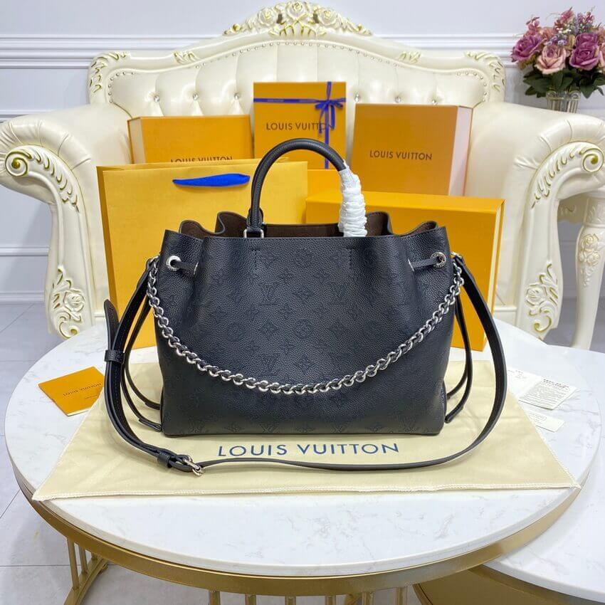 Louis Vuitton Mahina Calf Leather Bella Tote M59200 Black