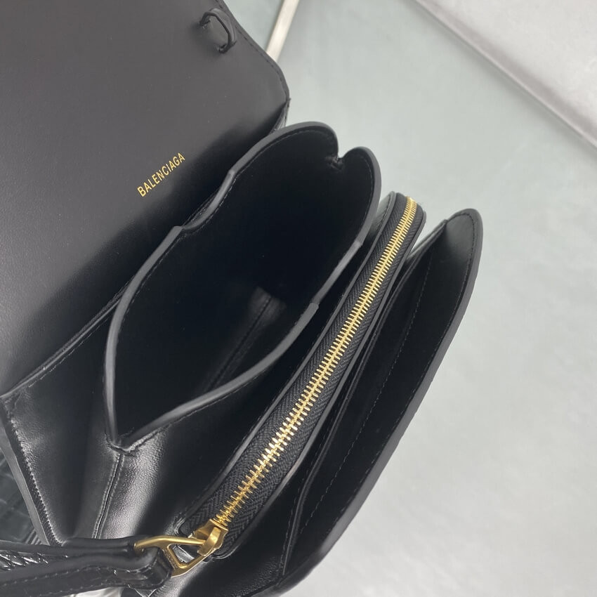 Balenciaga B Small Croc-effect Leather Shoulder Bag