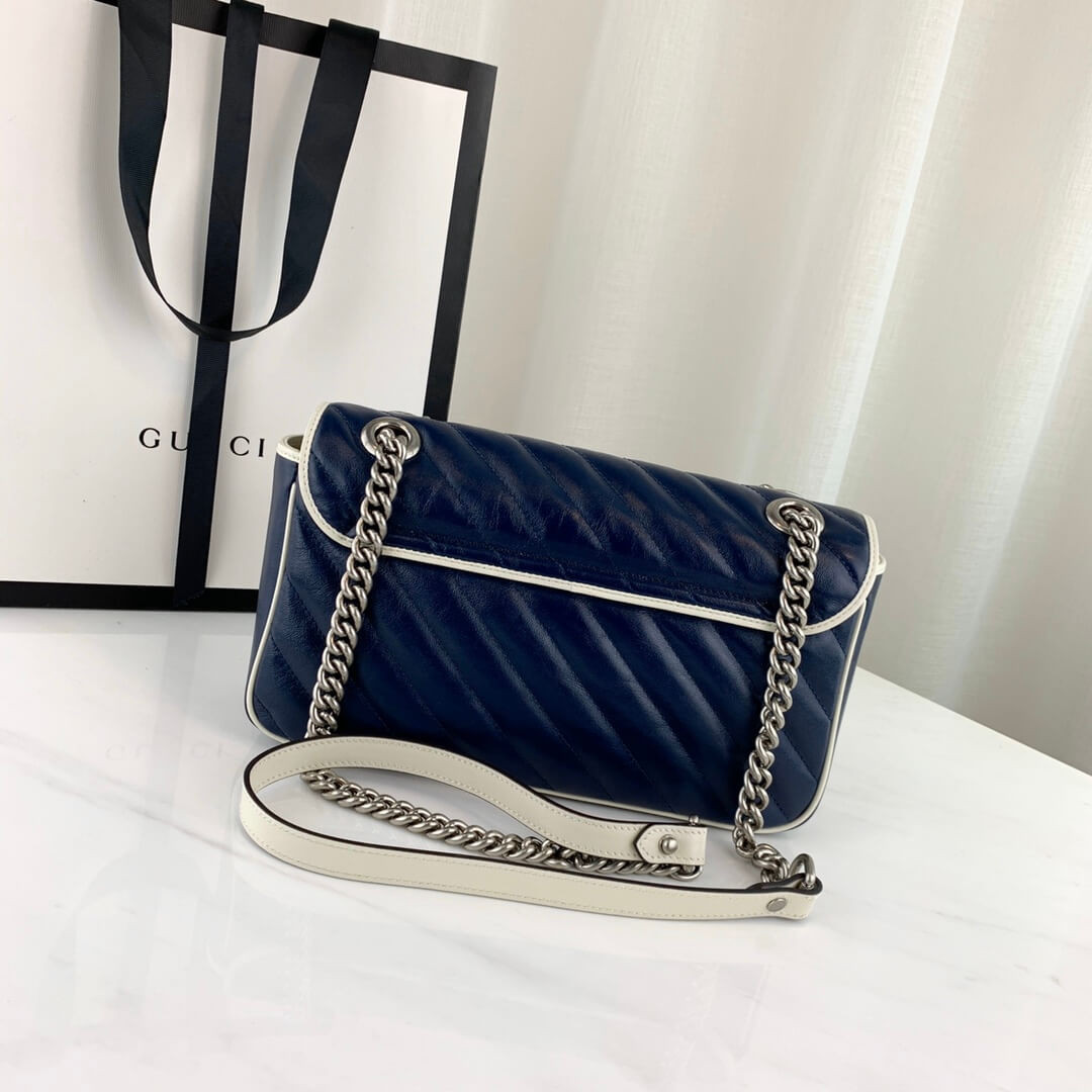 Gucci GG Marmont Small Shoulder Bag 443497 Blue