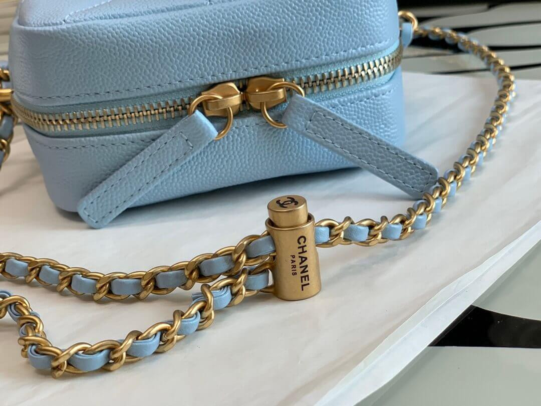 Chanel Caviar Calfskin Pearl Crush Gold Ball Phone Clutch With Chain 99098