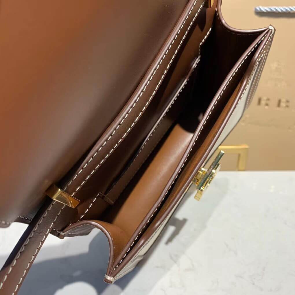 Burberry Mini Two-tone Canvas and Leather TB Bag 80171101