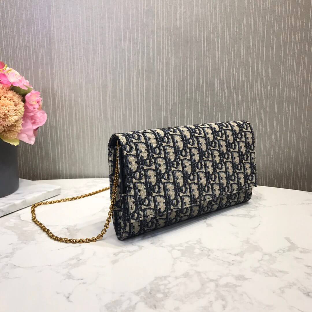 Christian Dior Oblique Clutch with Chain Bag S5401