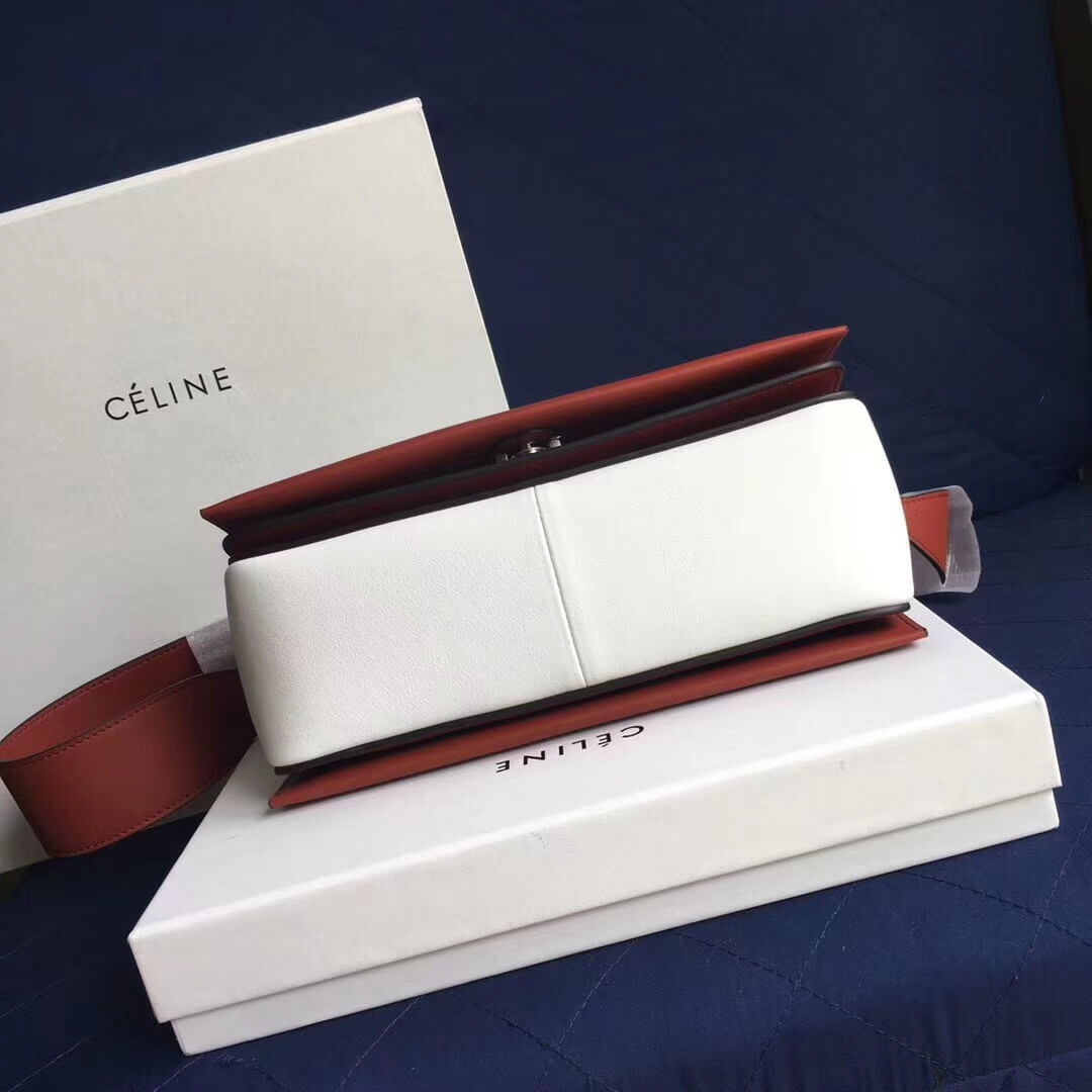 Celine Frame Medium Shoulder Bag 180263 Red/White
