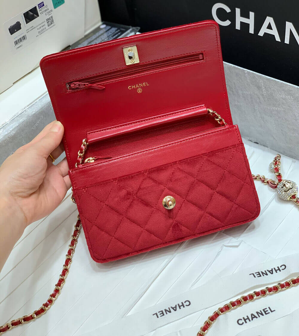 Chanel WOC With CC Details On Strap AP1450 in Velvet