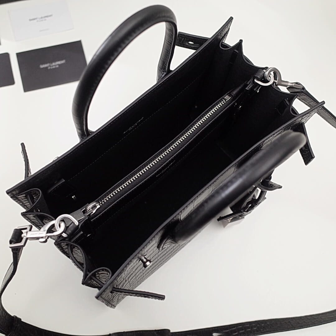 Saint Laurent Sac De Jour Souple Baby In Crocodile Embossed Leather 477477