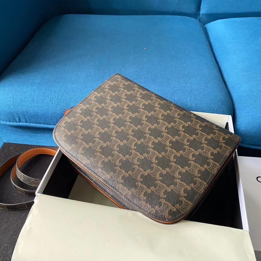 Celine Medium Classic Bag In Triomphe Canvas 189173