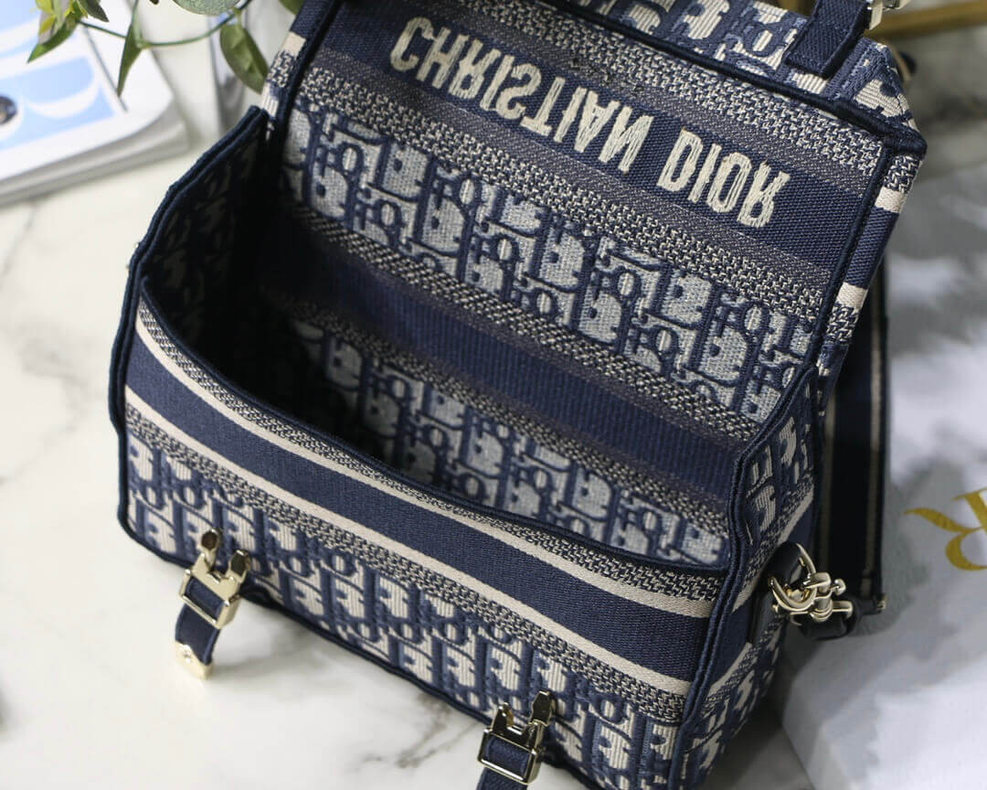 Christian Dior Small DiorCamp Bag in Oblique Embroidery M1241