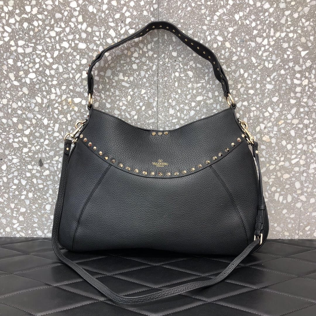 Valentino Garavani Twinkle Studded Medium Leather Hobo Bag 2091
