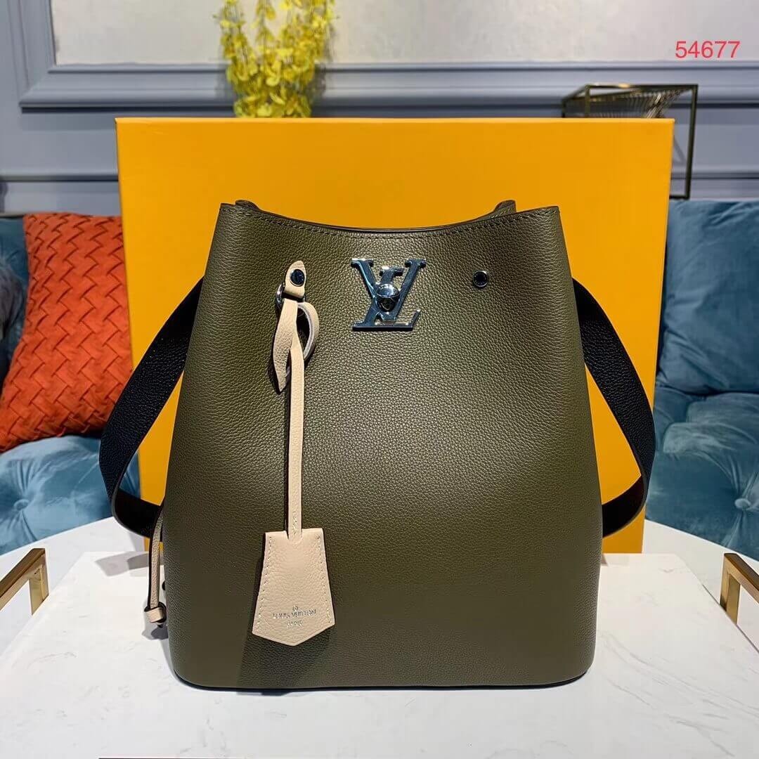 Louis Vuitton Calfskin Leather Lockme Bucket M55439