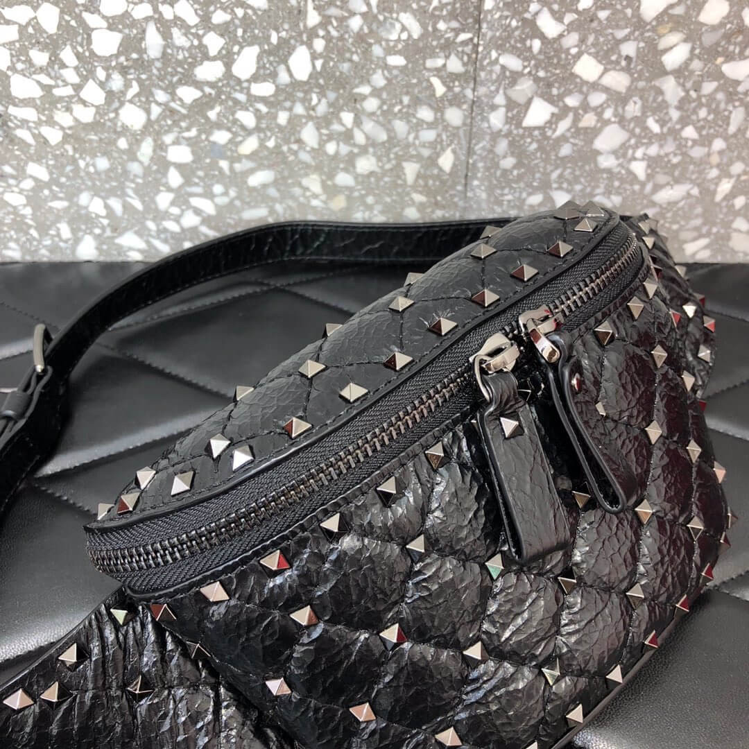 Valentino Garavani Rockstud Spike Waxy Leather Belt Bag 0620B