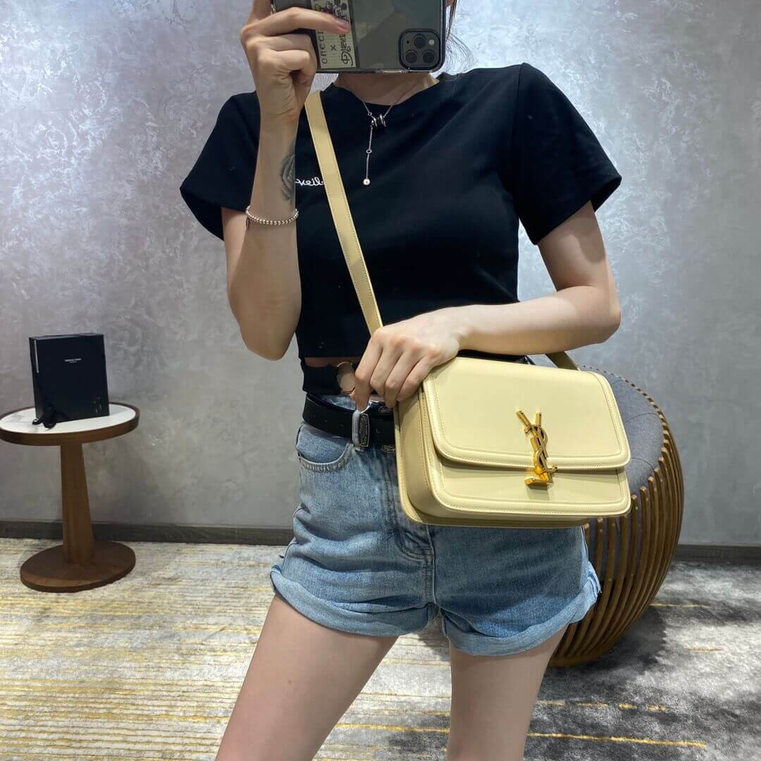 Saint Laurent YSL Solferino Medium Satchel In Box Leather 634305