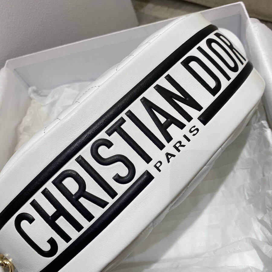 Christian Dior Medium Vibe Hobo Bag M7201 White Cannage Lambskin