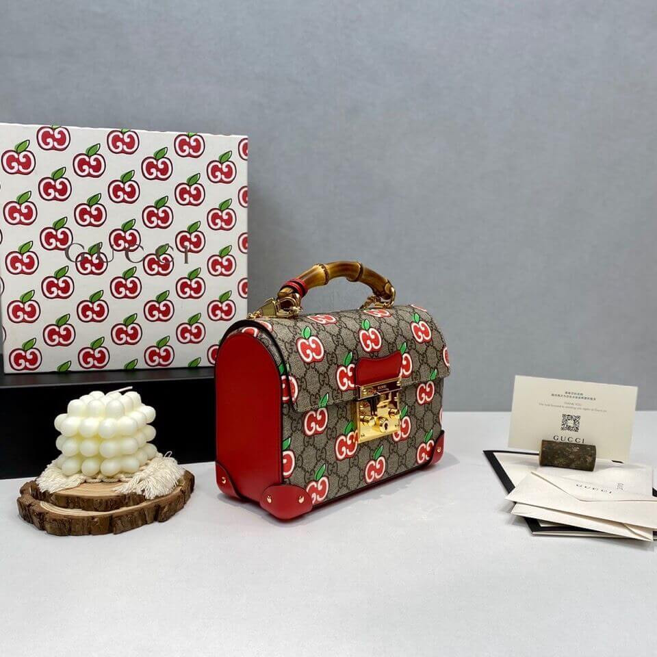 Gucci GG Apple Print Padlock Shoulder Bag 603221