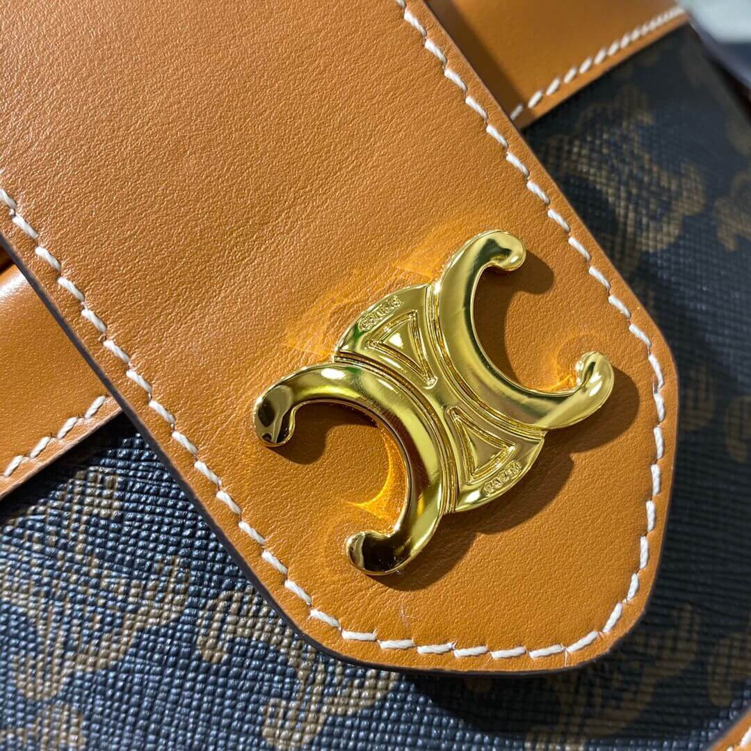 Celine Medium Tambour Bag In Triomphe Canvas 195192