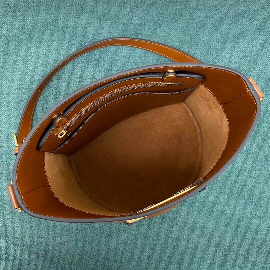 Celine Bucket Maillon Triomphe In Natural Calfskin 193043