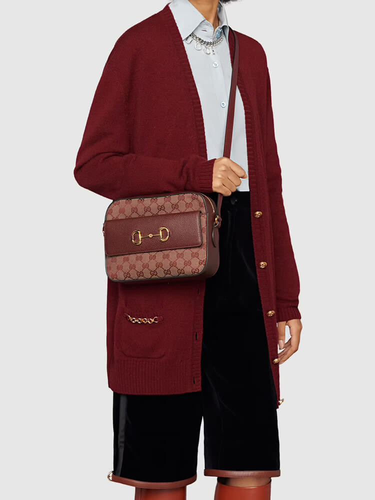 Gucci Horsebit 1955 Small Bag in Burgundy 645454