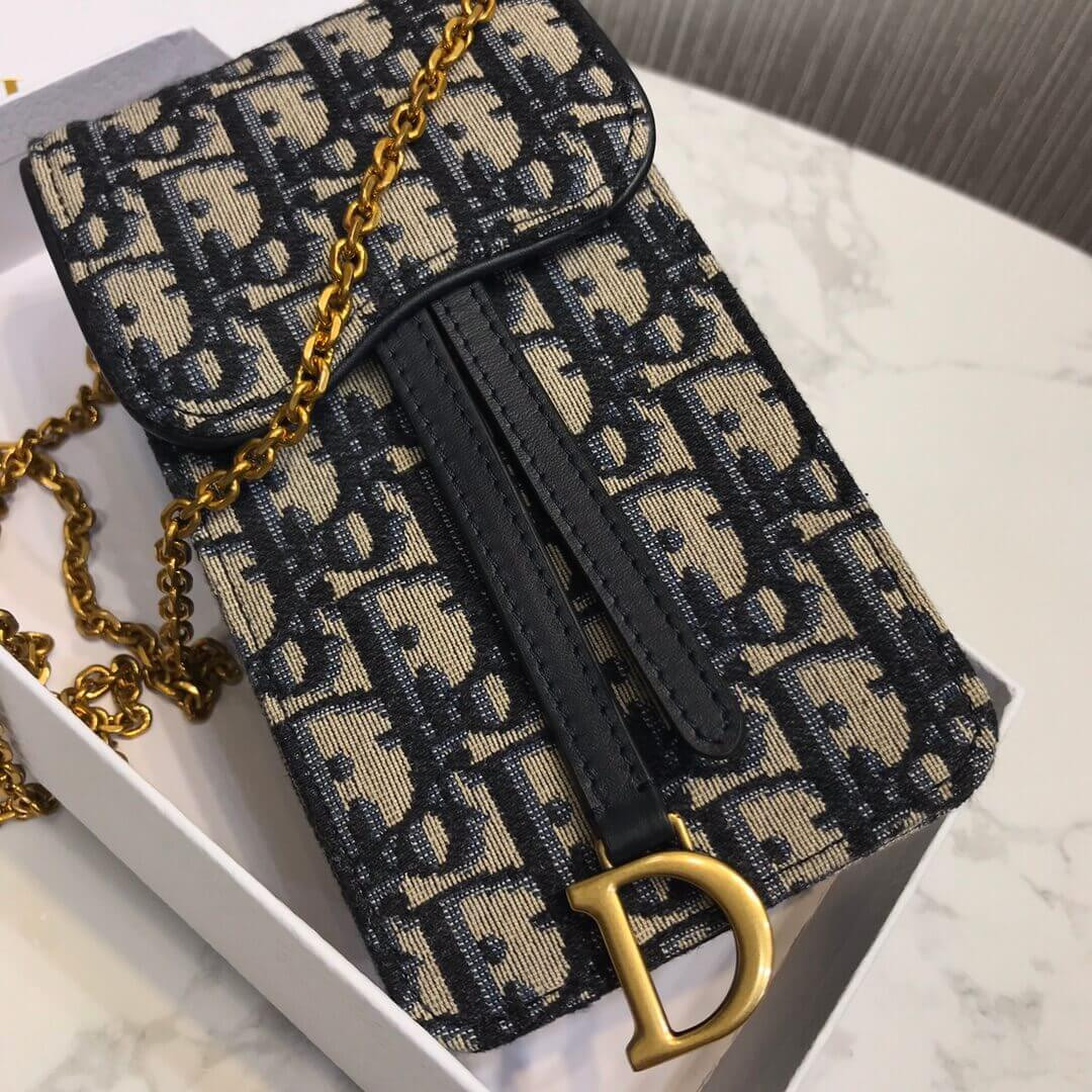 Christian Dior Oblique Saddle Chain For Phone M019