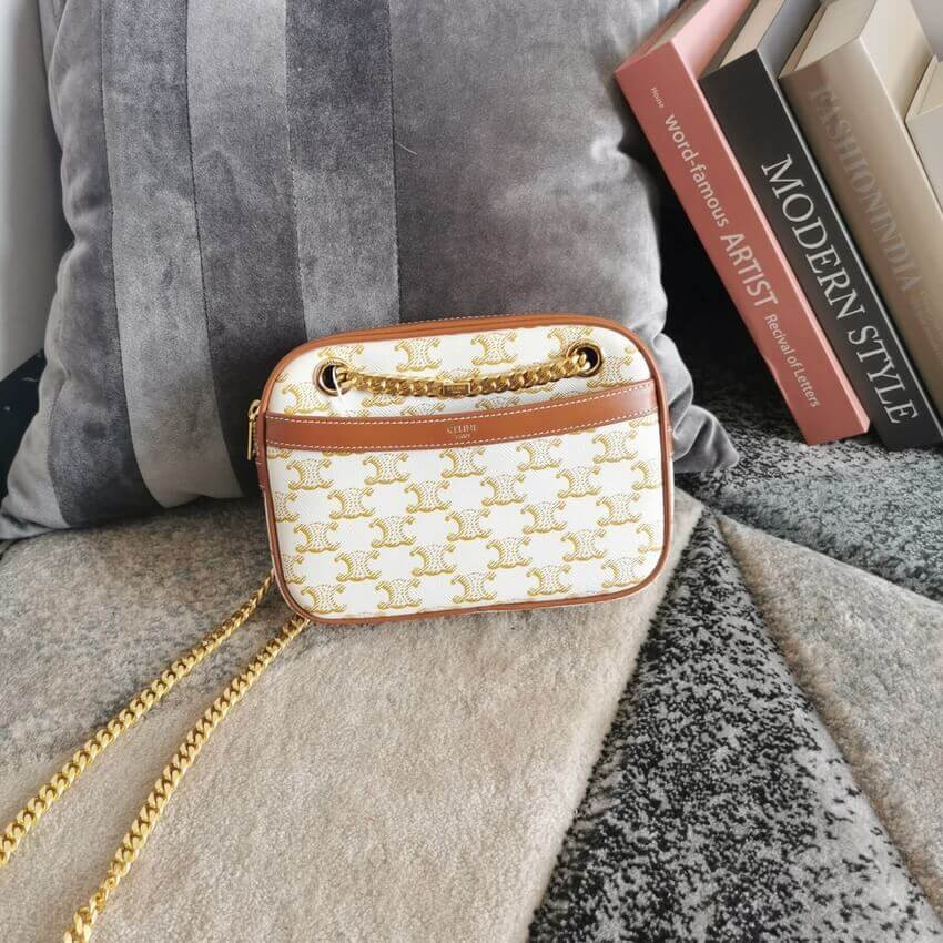 Celine Small Patapans In Triomphe Canvas and Calfskin 196252