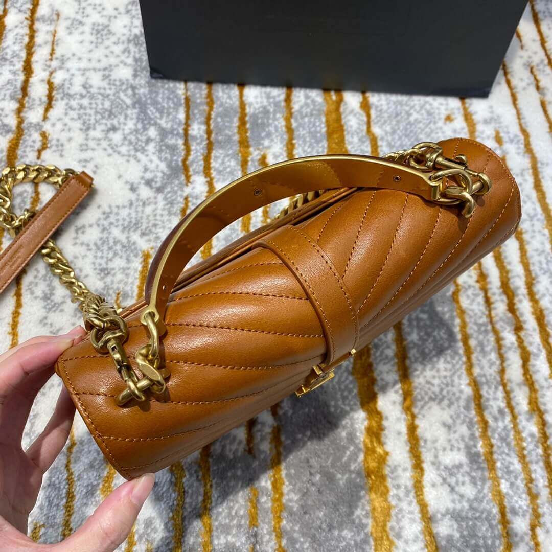 YSL Saint Laurent Medium Monogramme College Bag With Wooden Handle 500839