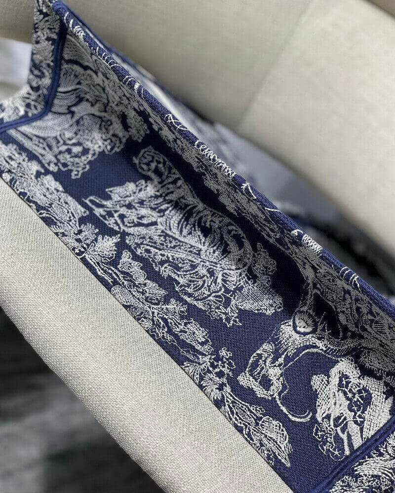 Dior Book Tote Blue Toile de Jouy Reverse Embroidery M1286
