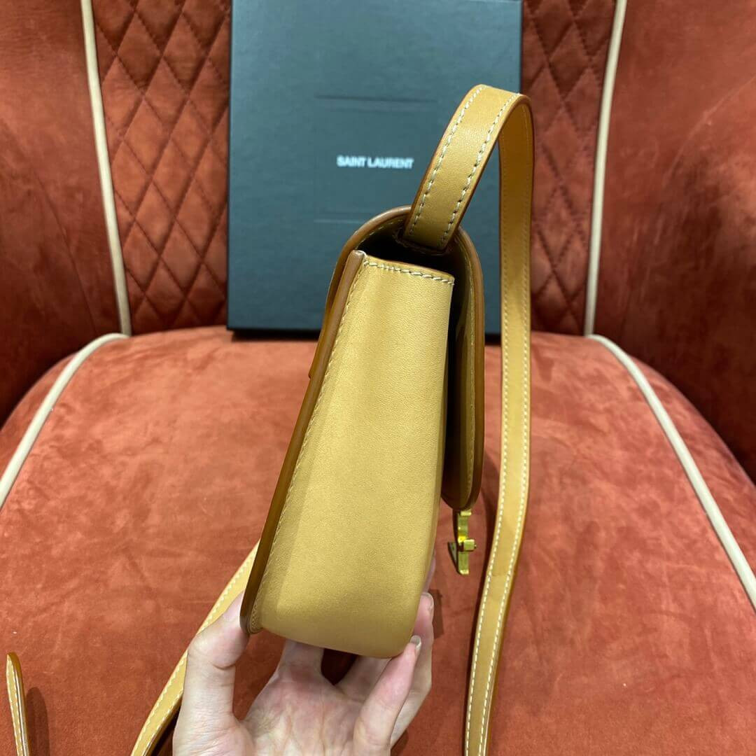 Saint Laurent Kaia YSL-Plaque Small Leather Satchel 619740