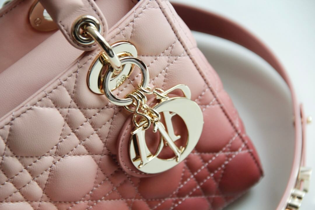 Lady Dior My ABCDior Bag in Pink Gradient Cannage Lambskin M0538