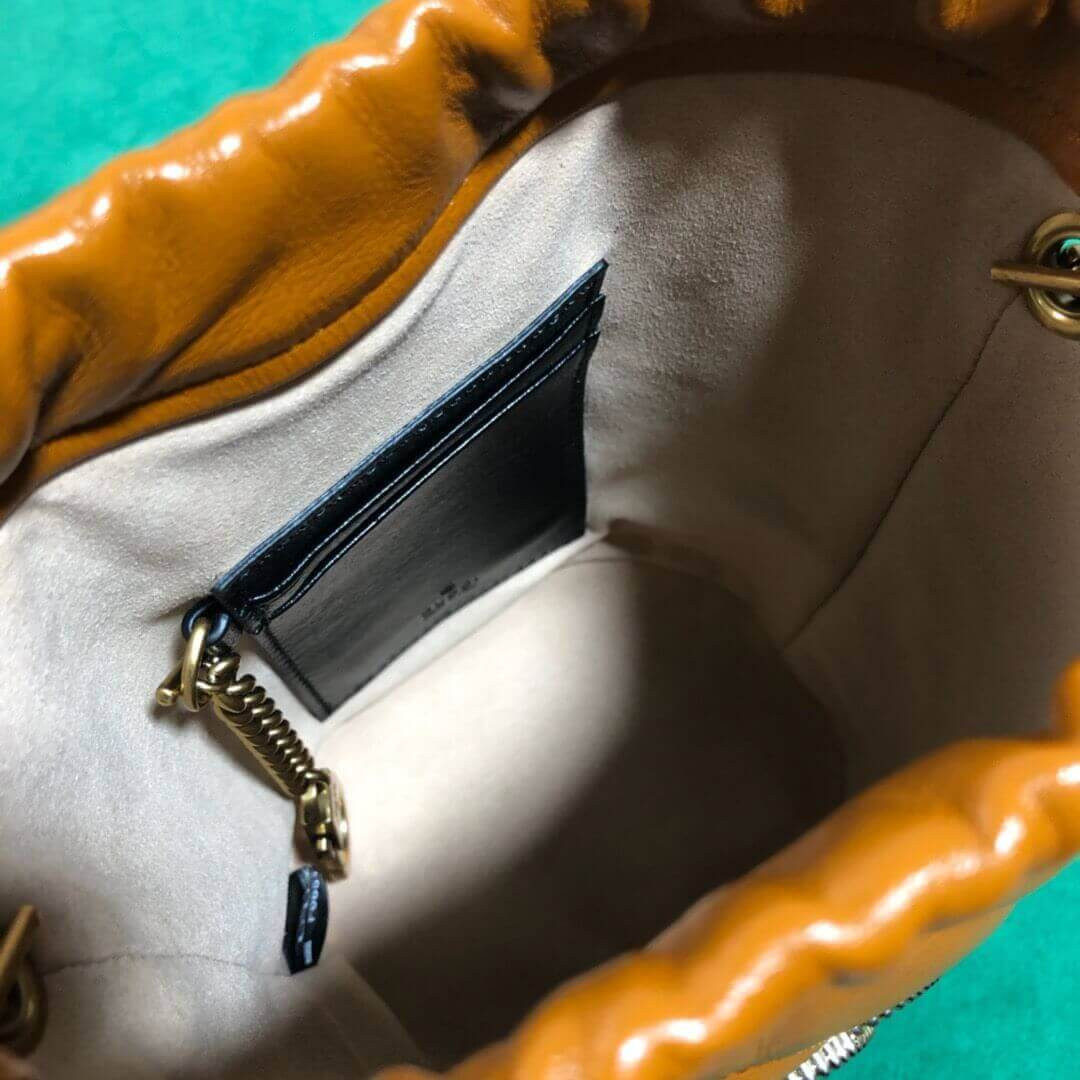 Gucci GG Marmont Mini Bucket Bag 575163 Cognac