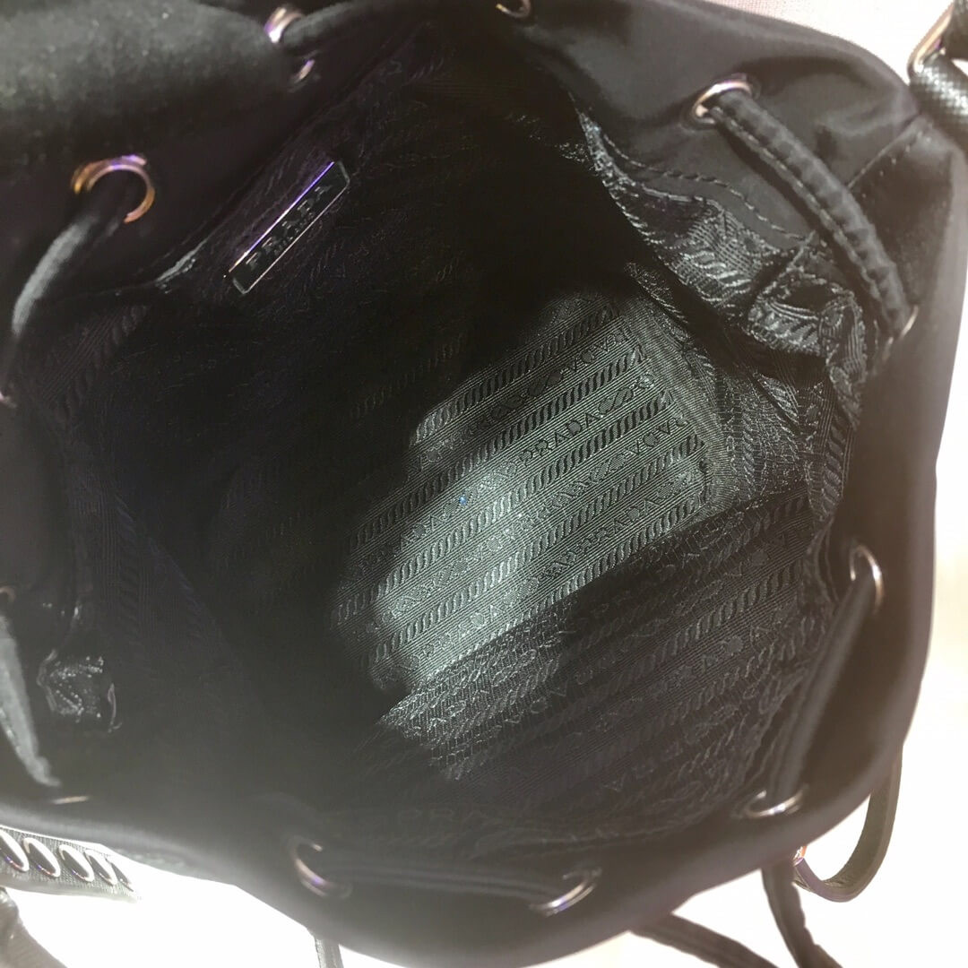 Prada Nylon Shoulder Bag With Leather And Studs 1BH038