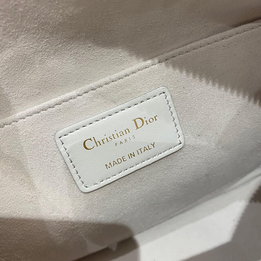 Christian Dior Medium Vibe Hobo Bag M7201 White Cannage Lambskin