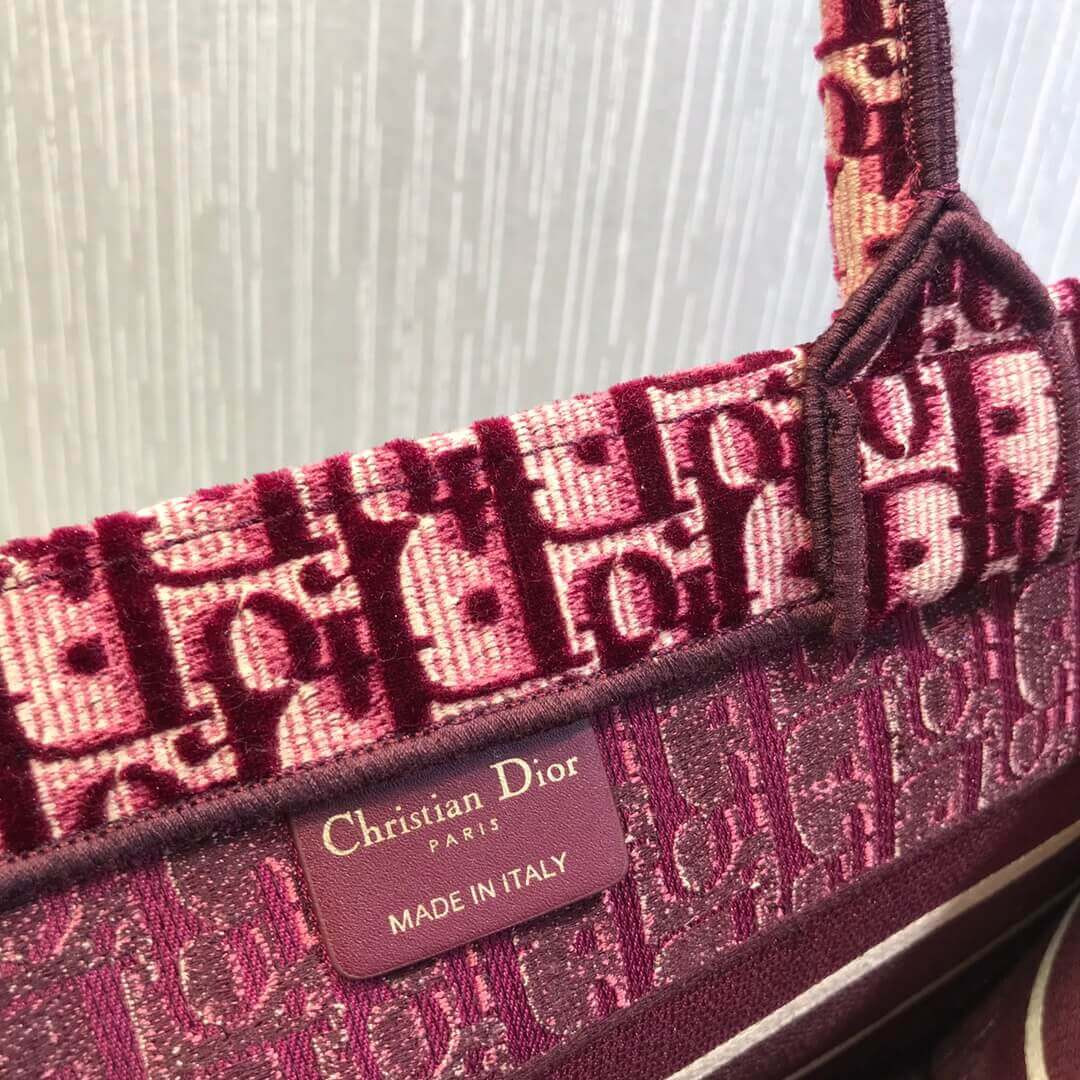 Christian Dior Small Book Tote Embossed Velvet M1296