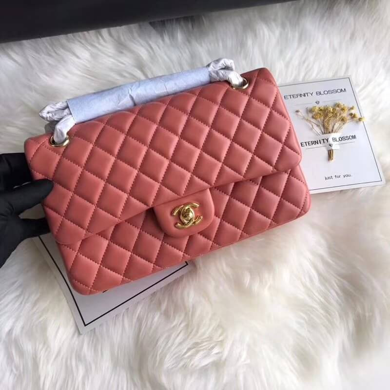 Chanel 1112 Rose Quartz Medium Size 2.55 Lambskin Leather Flap Bag