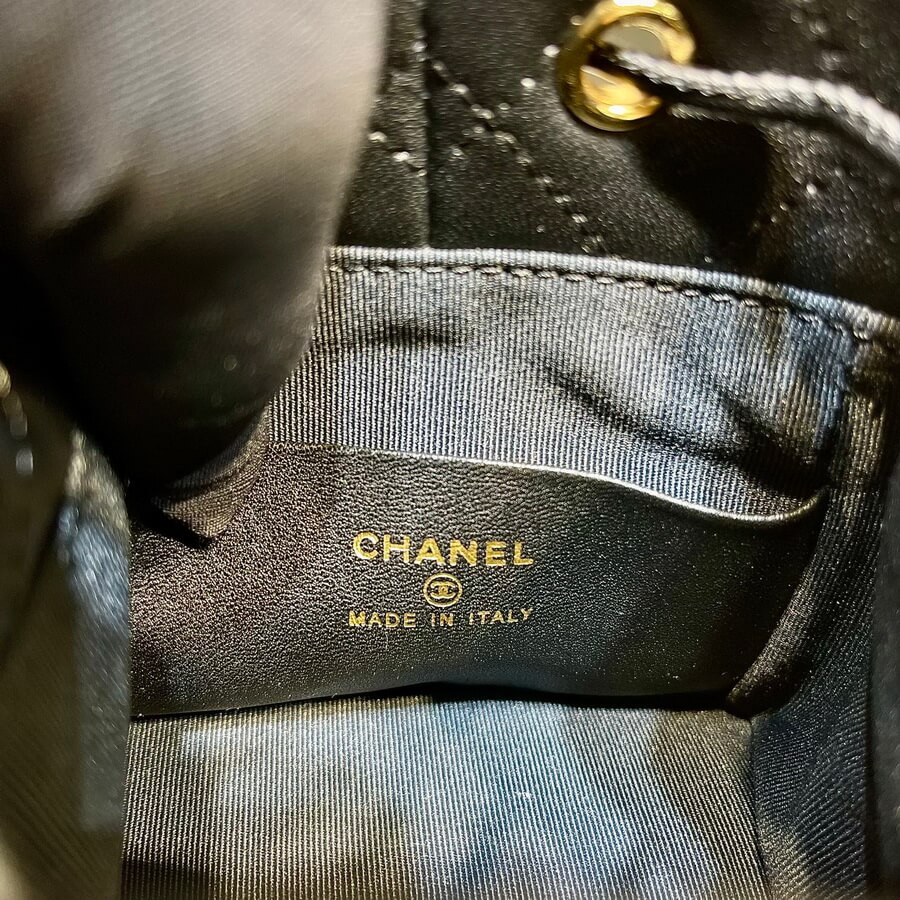 Chanel Small Bucket with Chain in Lambskin AP2750