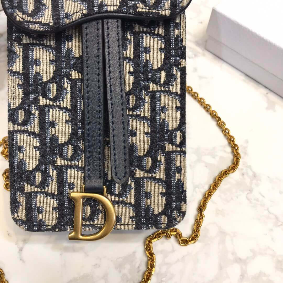 Christian Dior Oblique Saddle Chain For Phone M019