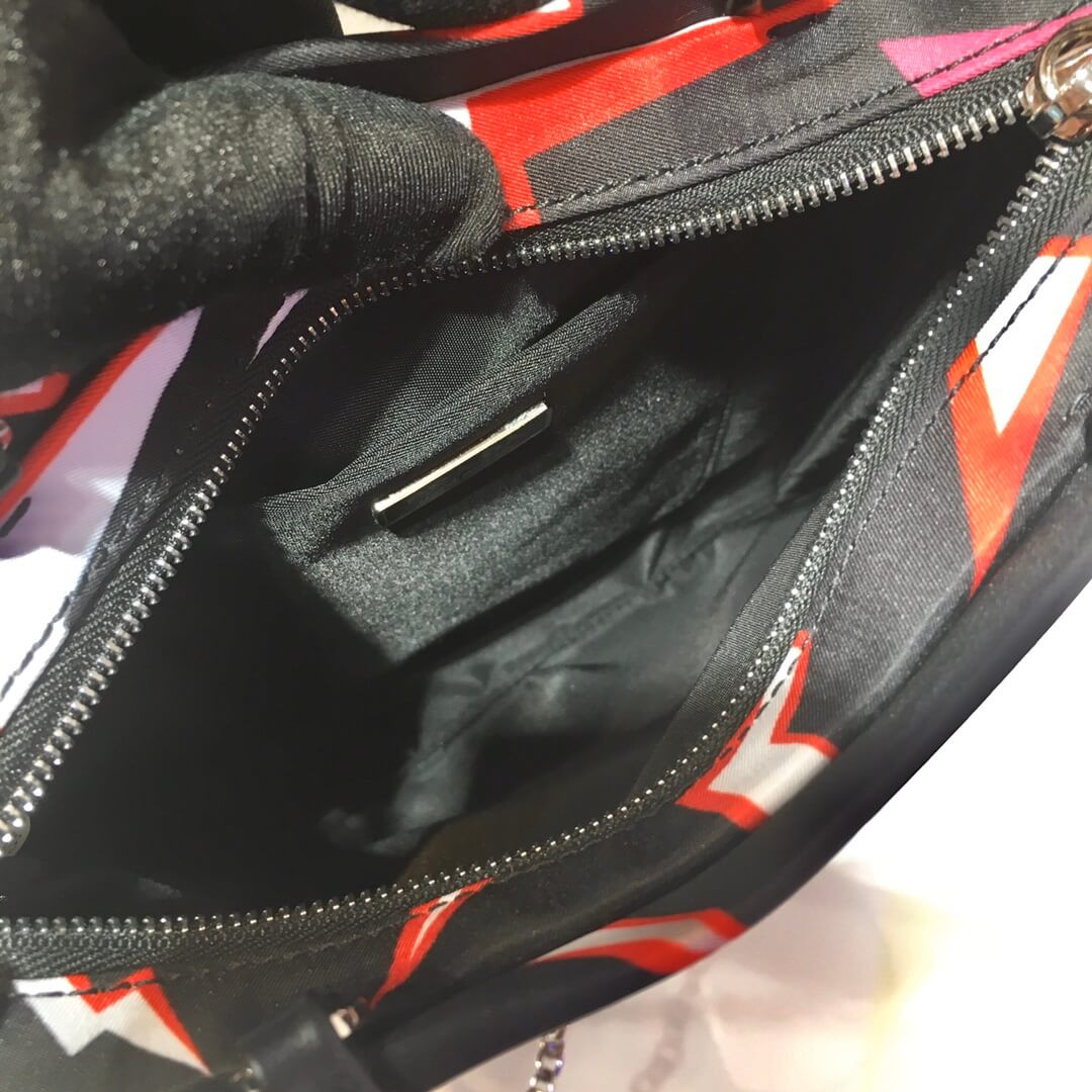 Prada Lightning Print Nylon Handbag 1BA252