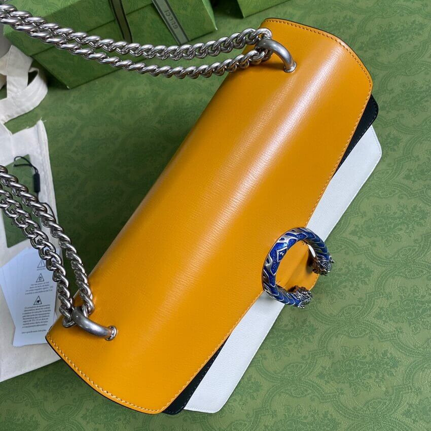 Gucci Dionysus Small Shoulder Bag 400249 Orange White Leather